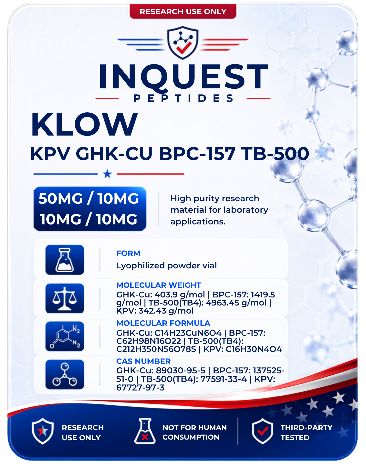 KLOW (KPV GHK-Cu BPC-157 TB-500) 80MG